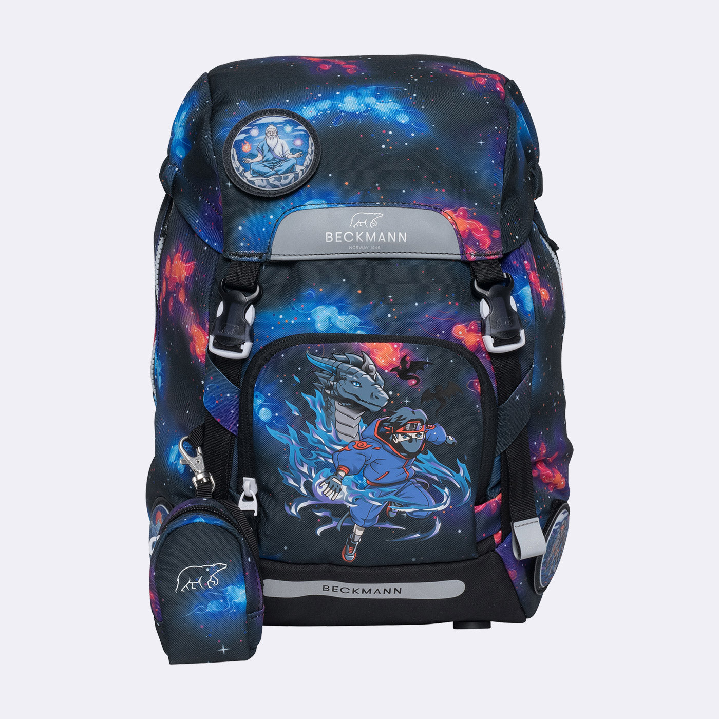 Ghiozdan, rucsac ergonomic Beckmann pentru școală, Clasic, NINJA ELEMENTS