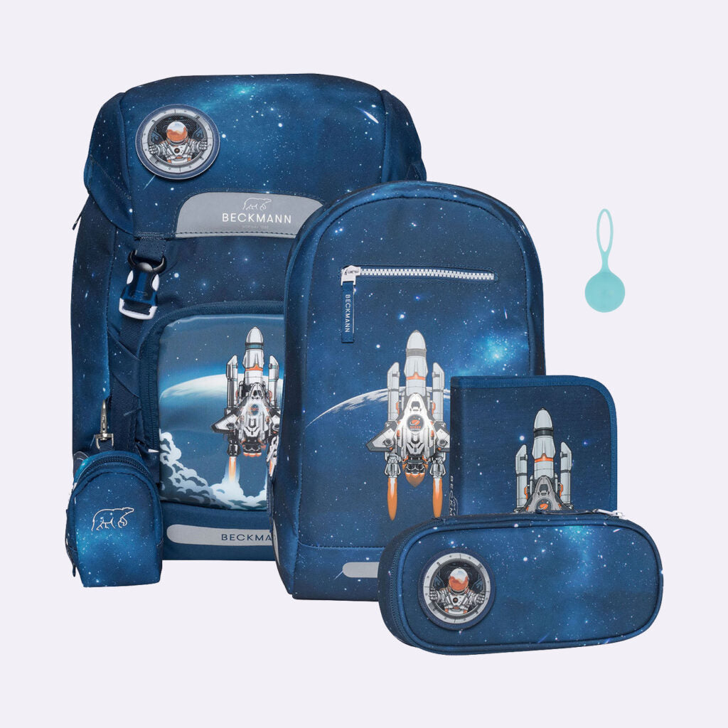 Ghiozdan, rucsac ergonomic Beckmann, SET CLASIC 6 PIESE, SPACE MISSION