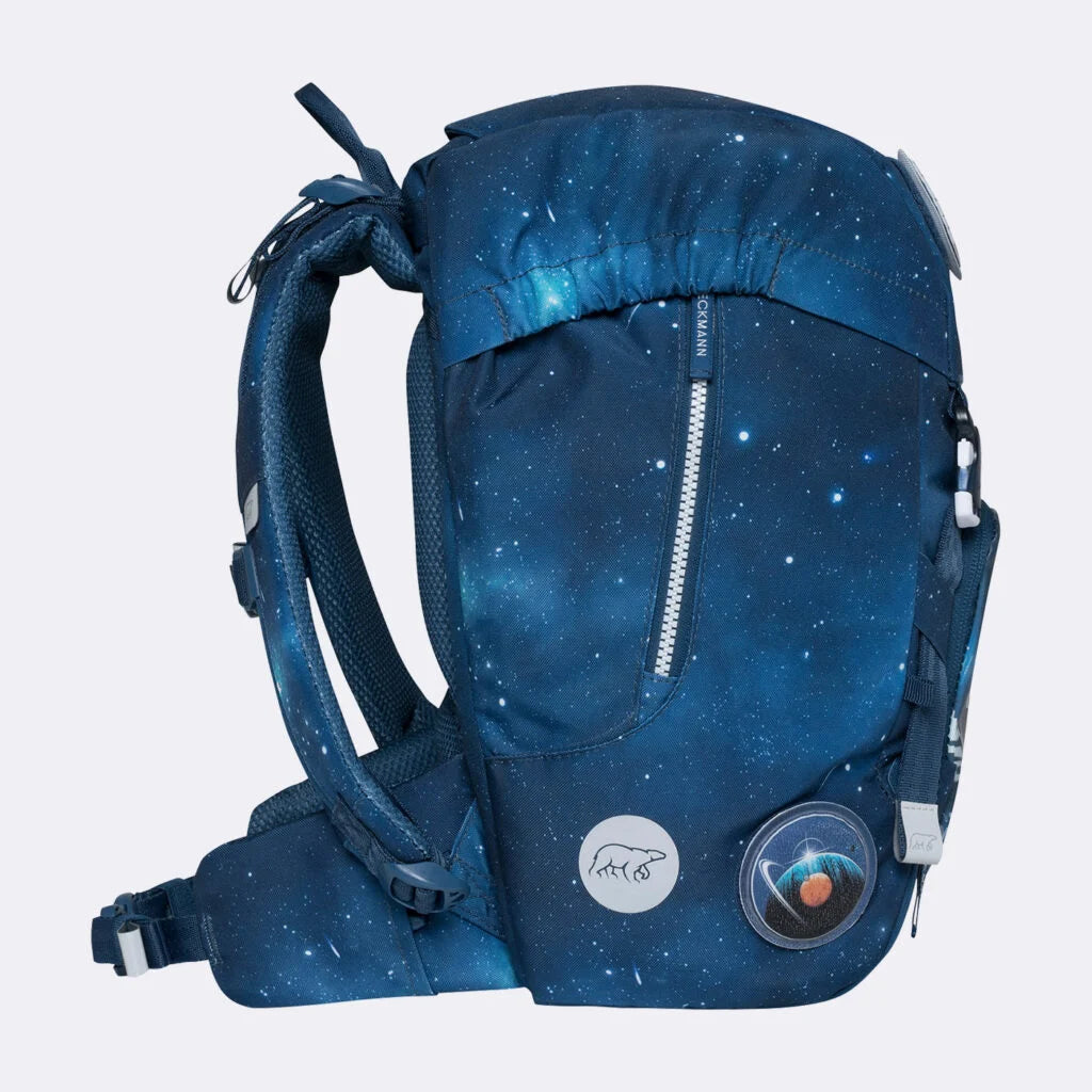 Ghiozdan, rucsac ergonomic cu pernǎ de aer Beckmann, set Active Air FLX 6 piese, Space Mission