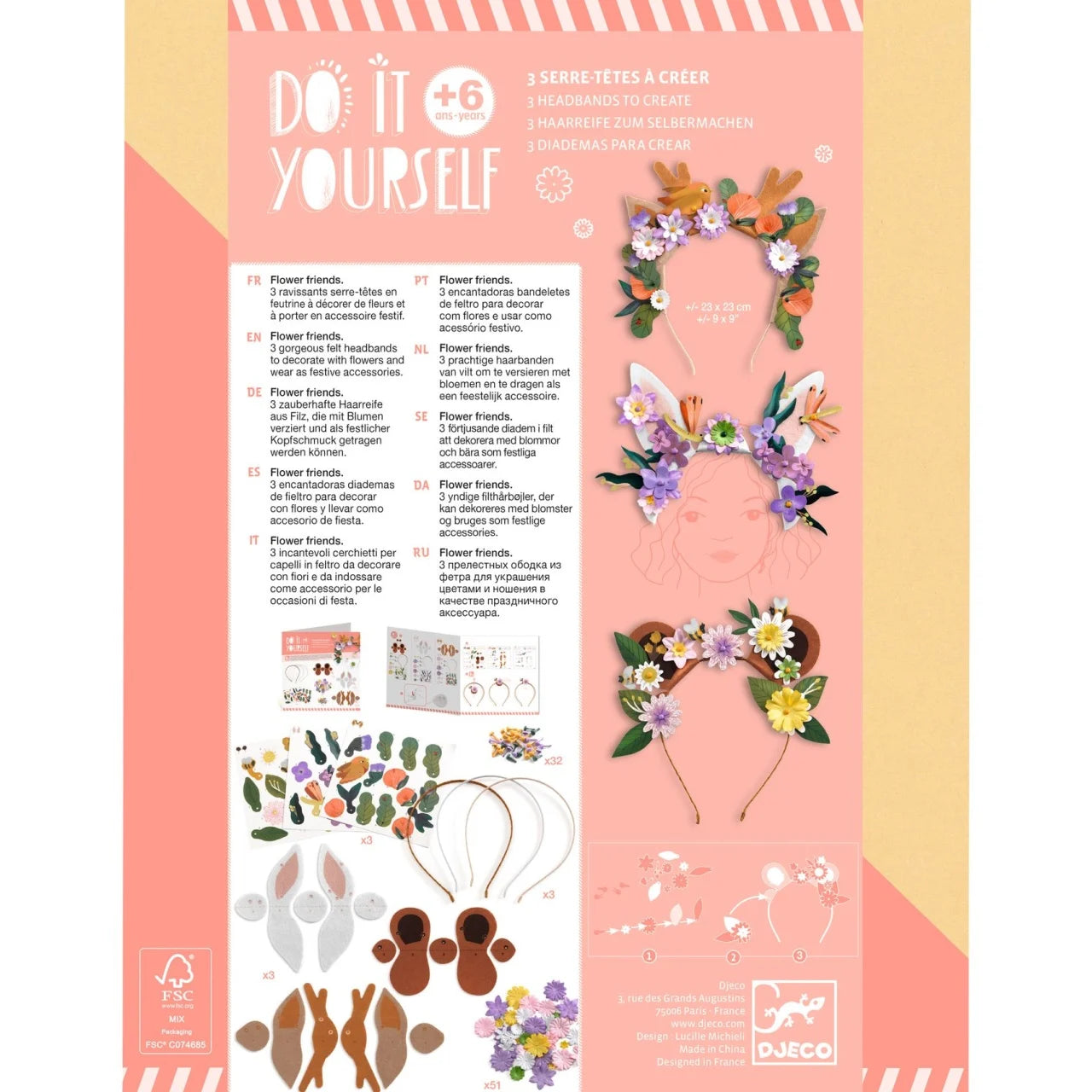 Joc creativ DIY – Coronițe cu flori, Djeco