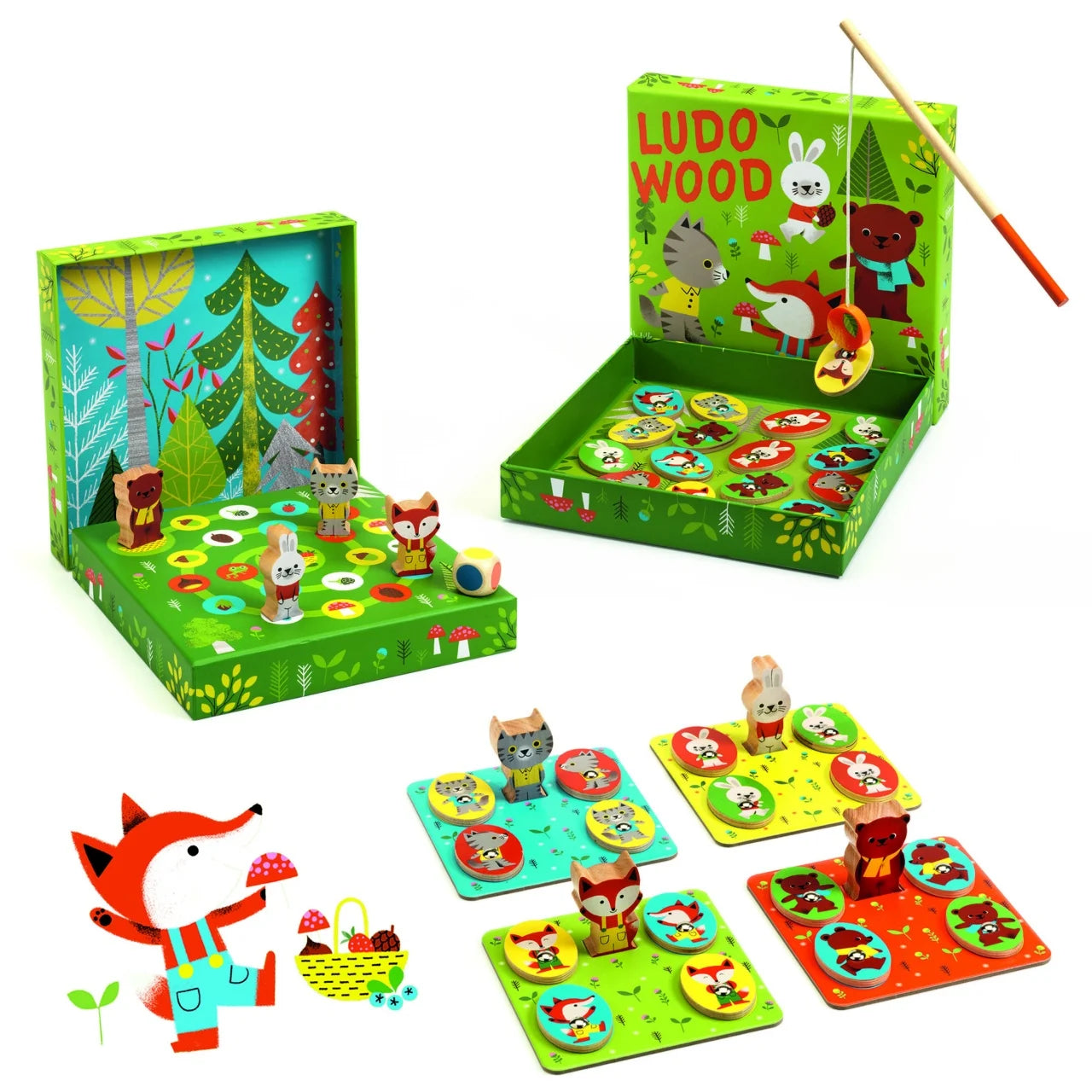Joc educativ LudoWood 4 jocuri, Djeco