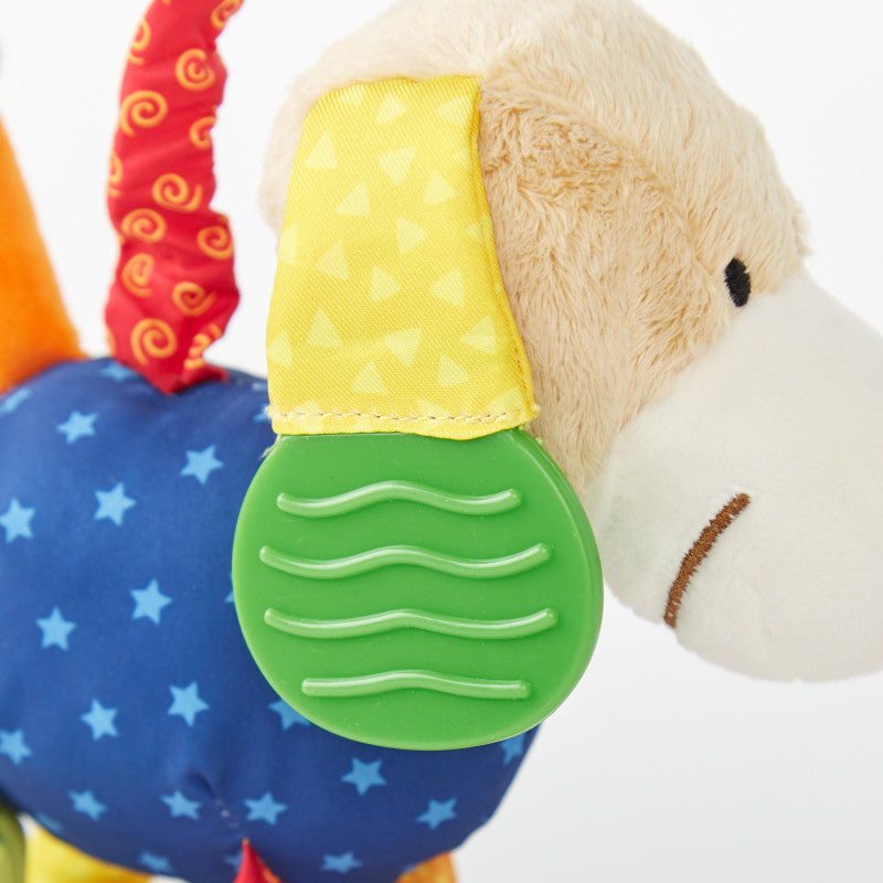 Jucărie senzorială din pluș cu activități și vibrații, Cățel, PlayQ Sigikid