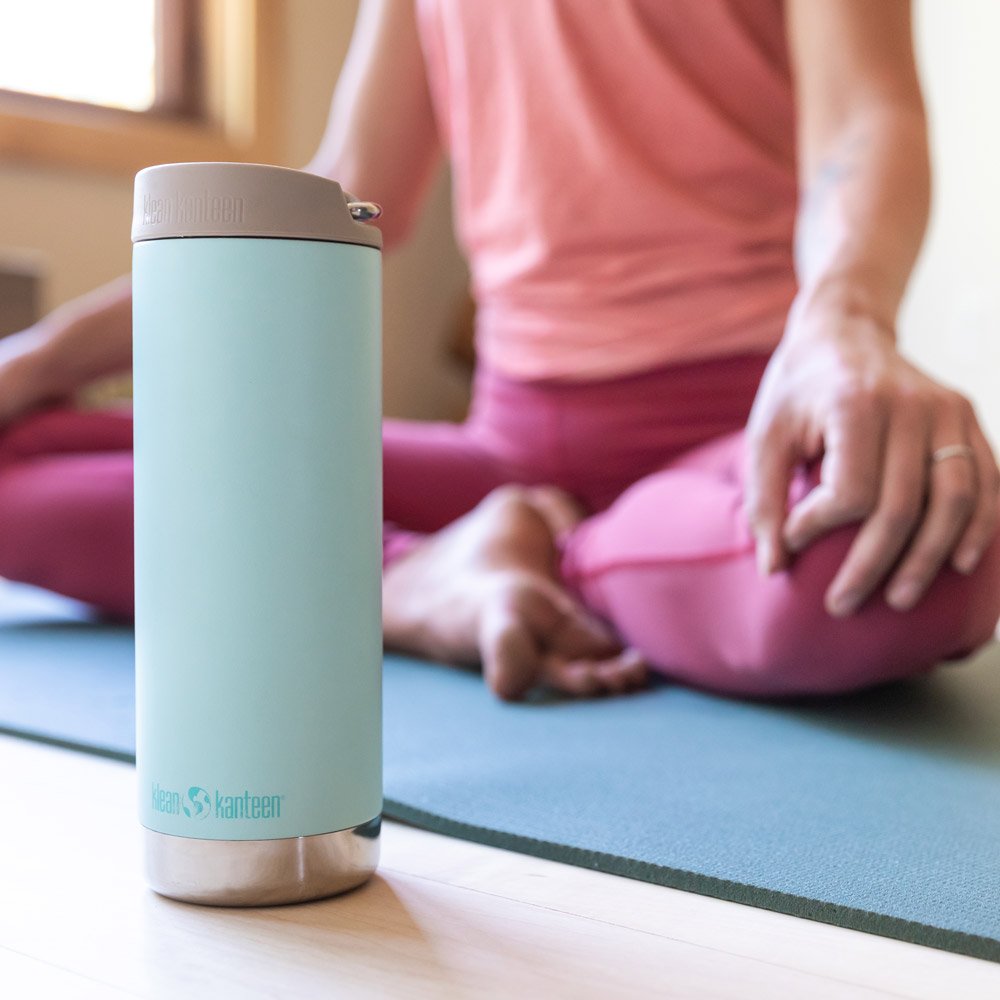 Cană termoizolantă 473 ml cu capac Cafe Cap - Klean Kanteen - TKWide Blue Tint