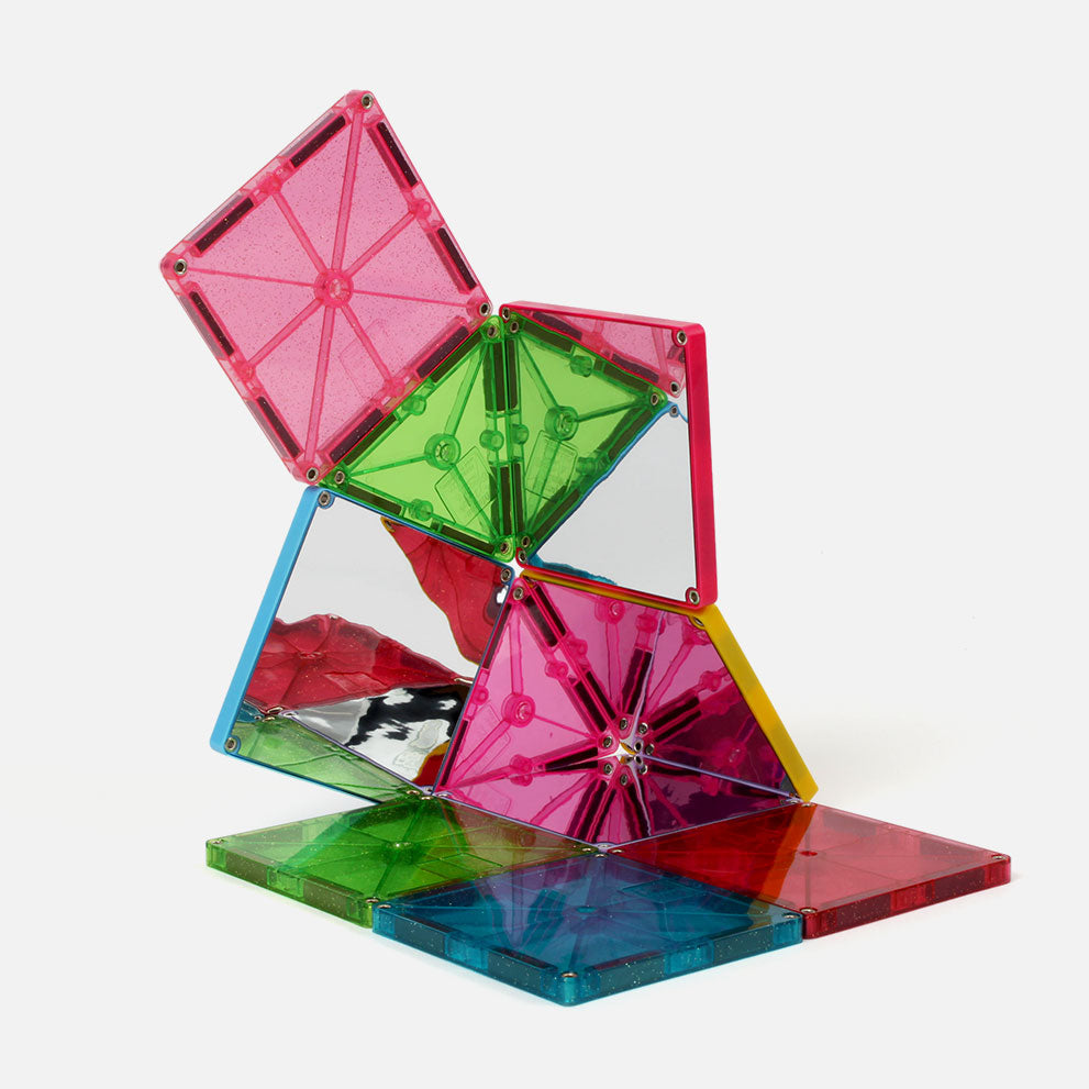 Magna-Tiles Stardust cu sclipici și oglinzi (15 piese)