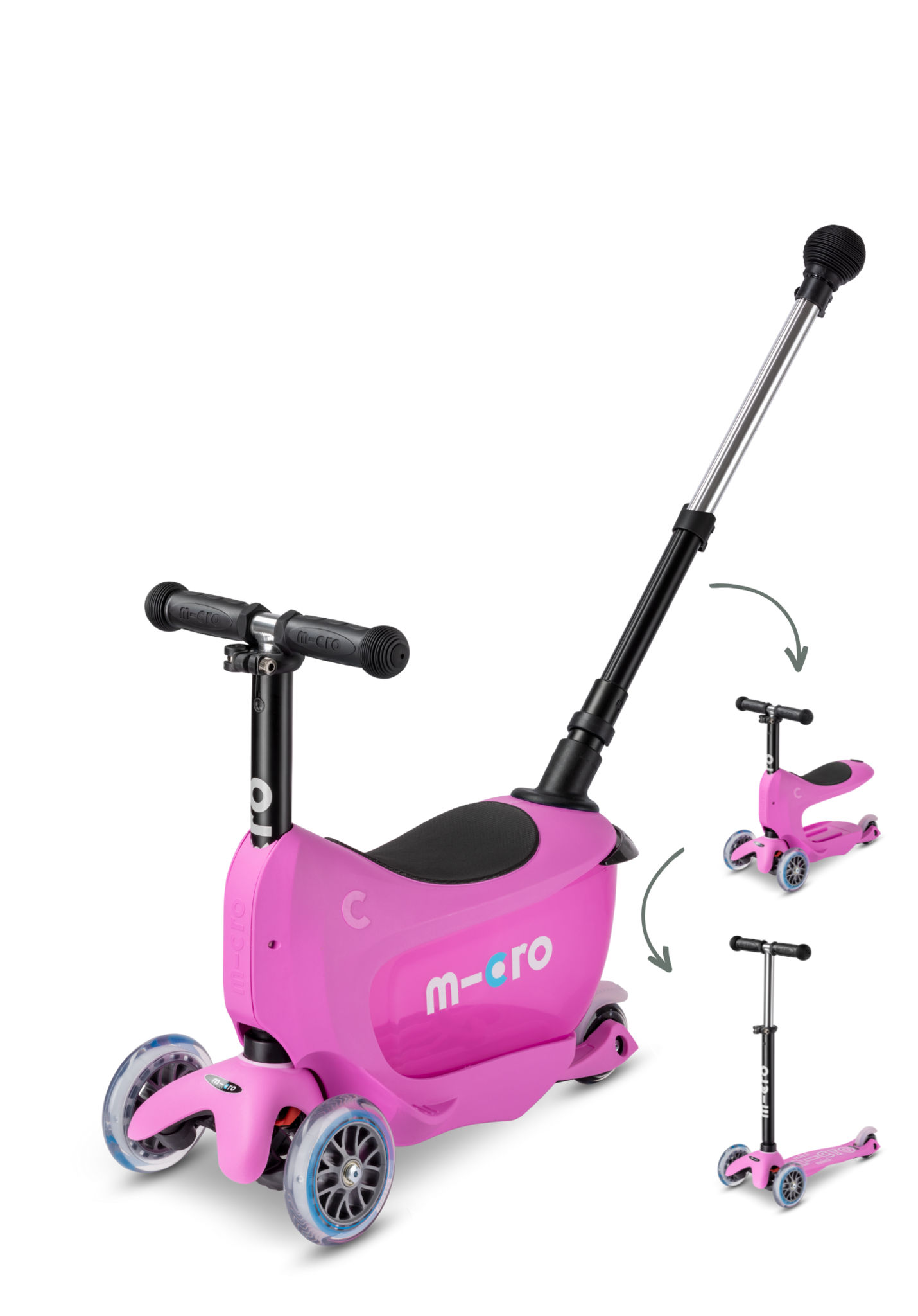 Trotinetă Micro Mini2go Deluxe Plus Pink +18 luni