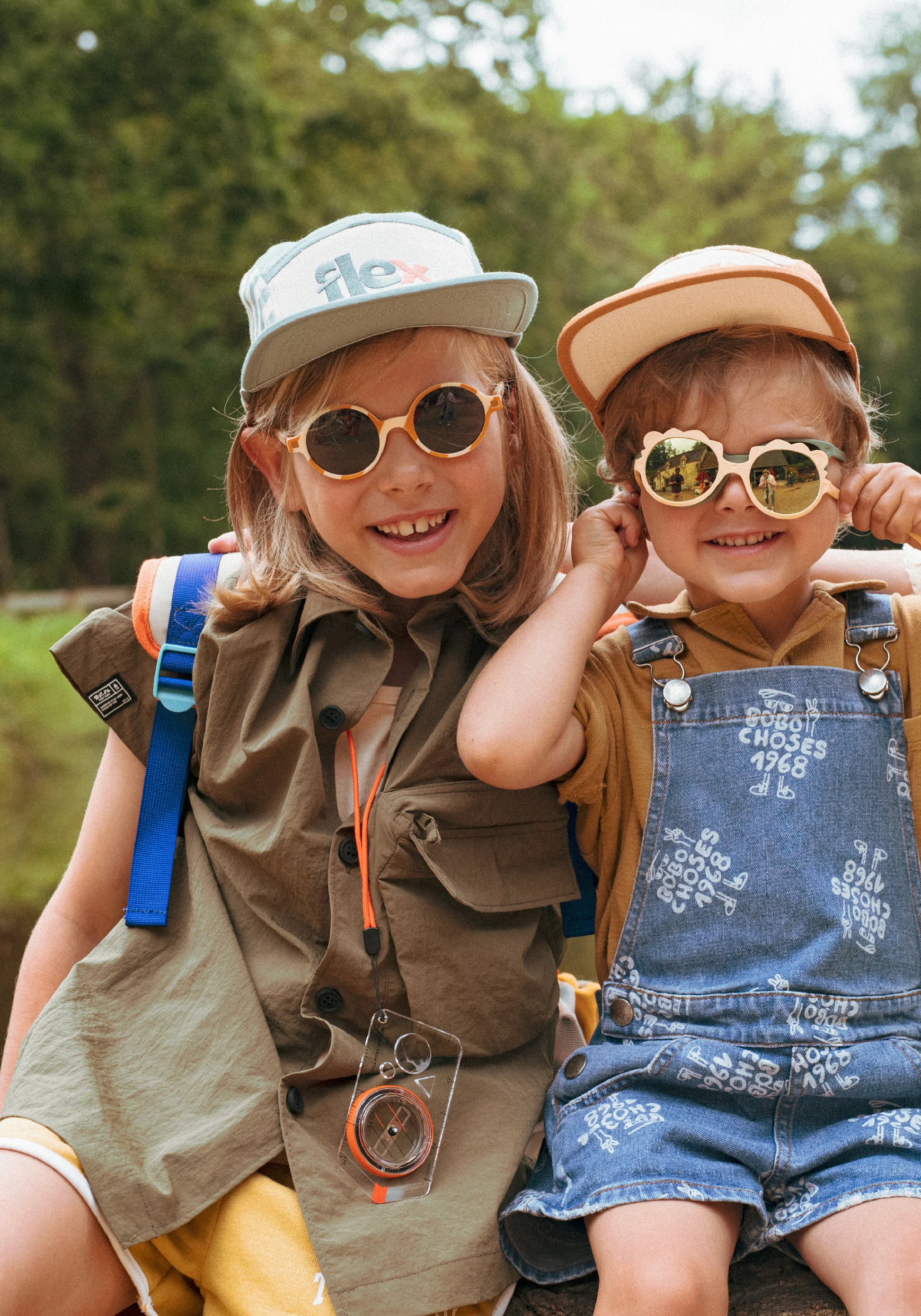 Ochelari de soare polarizați KI ET LA 6-9 ani - Round Sand Stripe