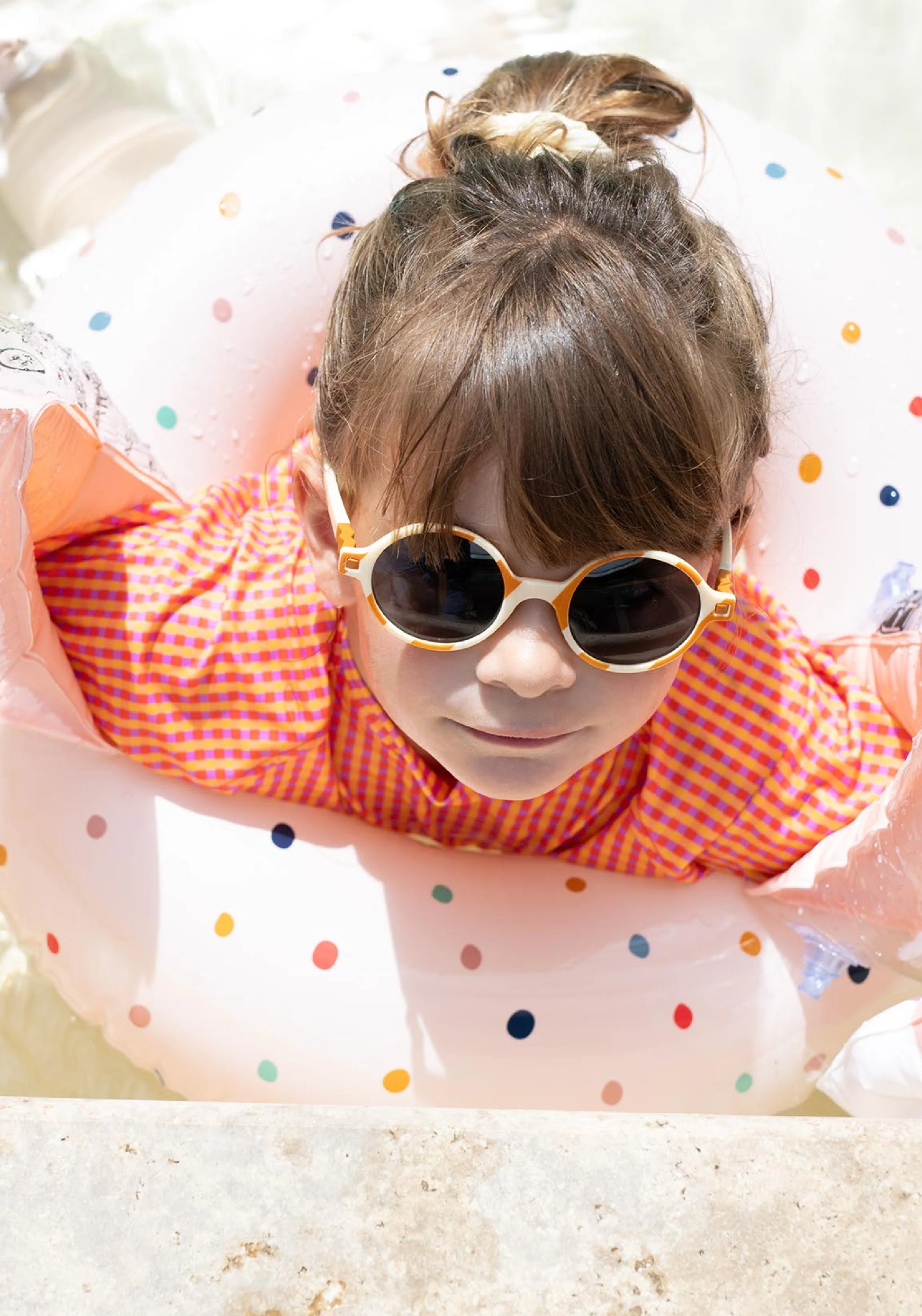 Ochelari de soare polarizați KI ET LA 6-9 ani - Round Sand Stripe