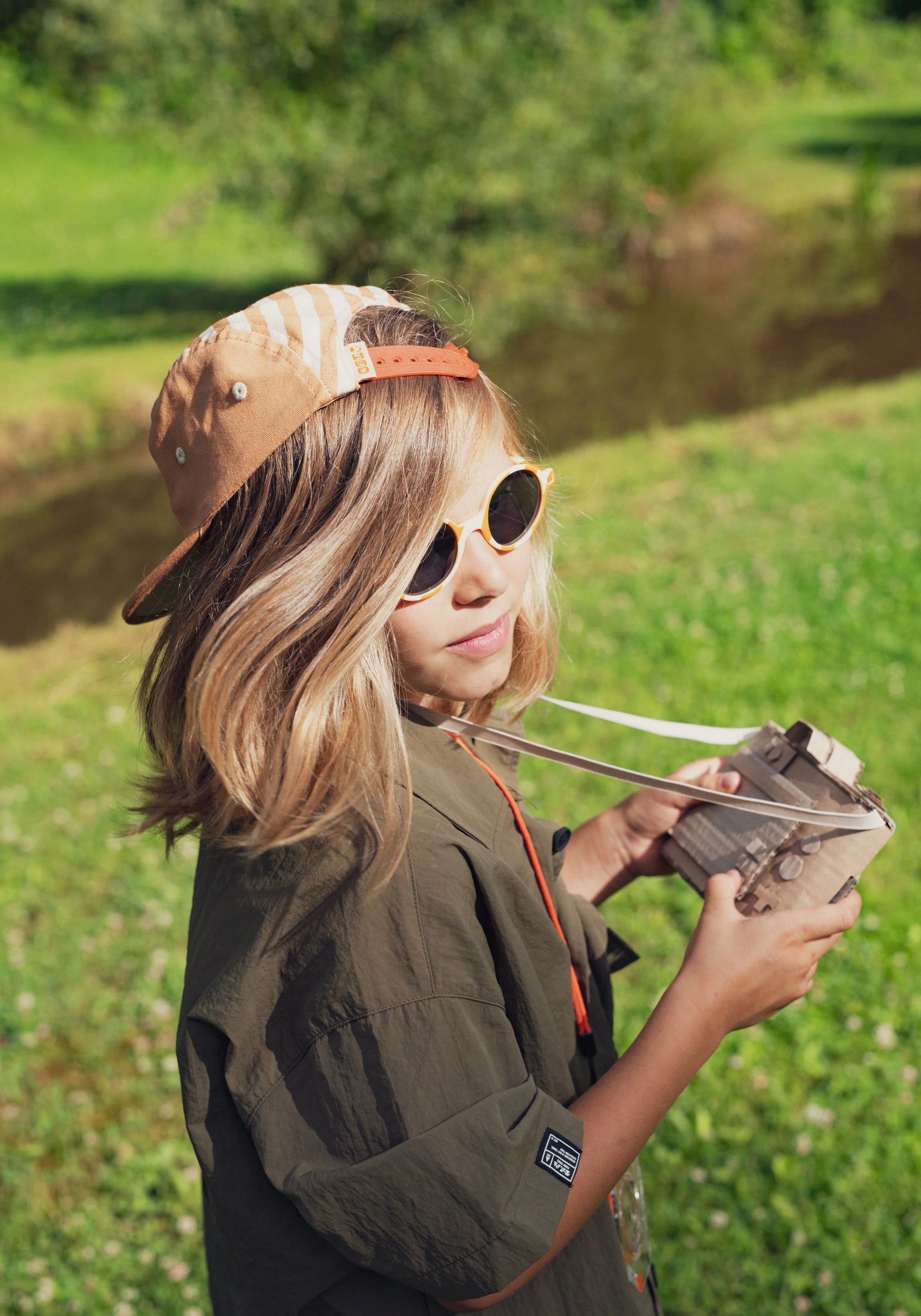 Ochelari de soare polarizați KI ET LA 6-9 ani - Round Sand Stripe