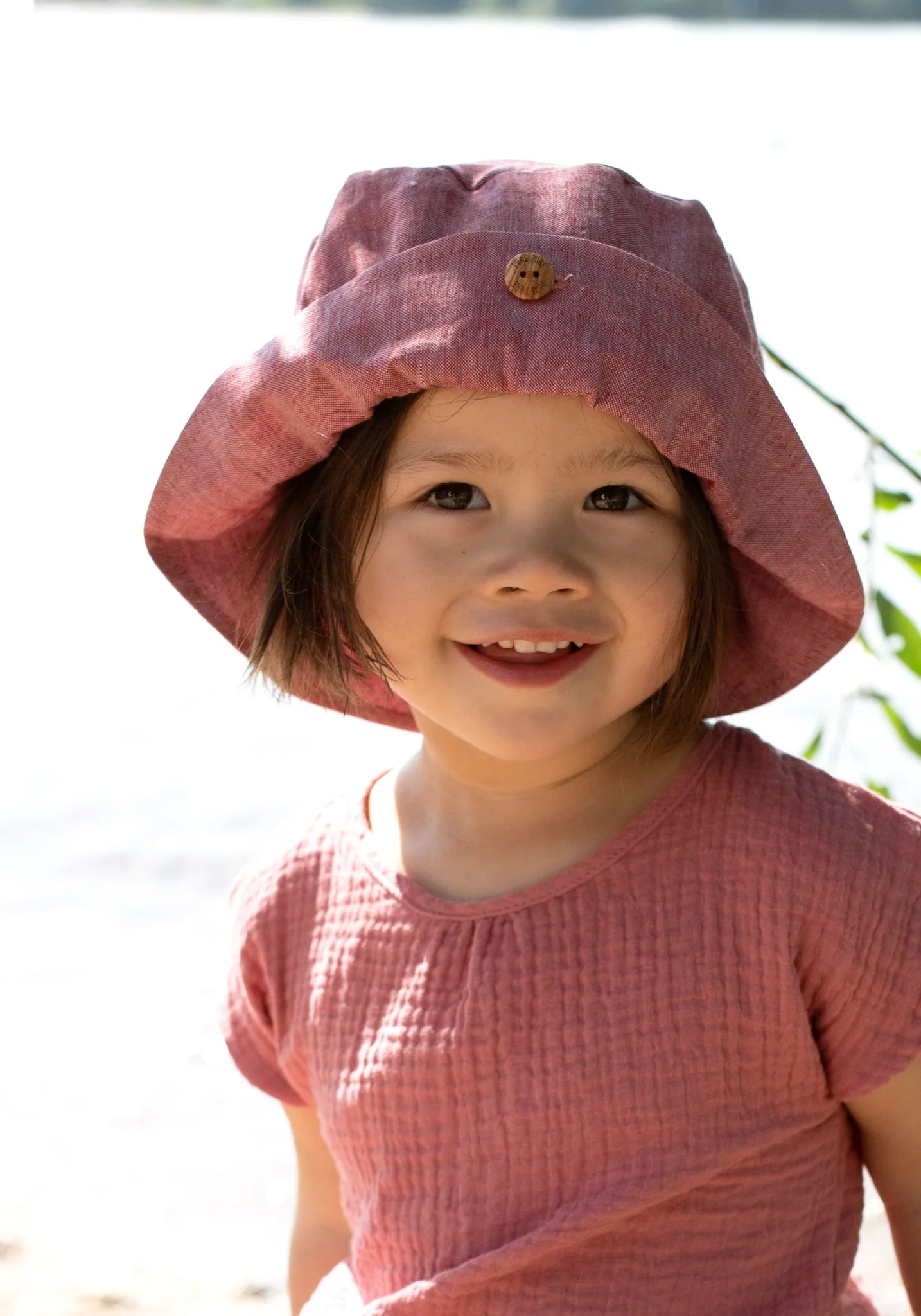 Pălărie Pure Pure din in - Mauve