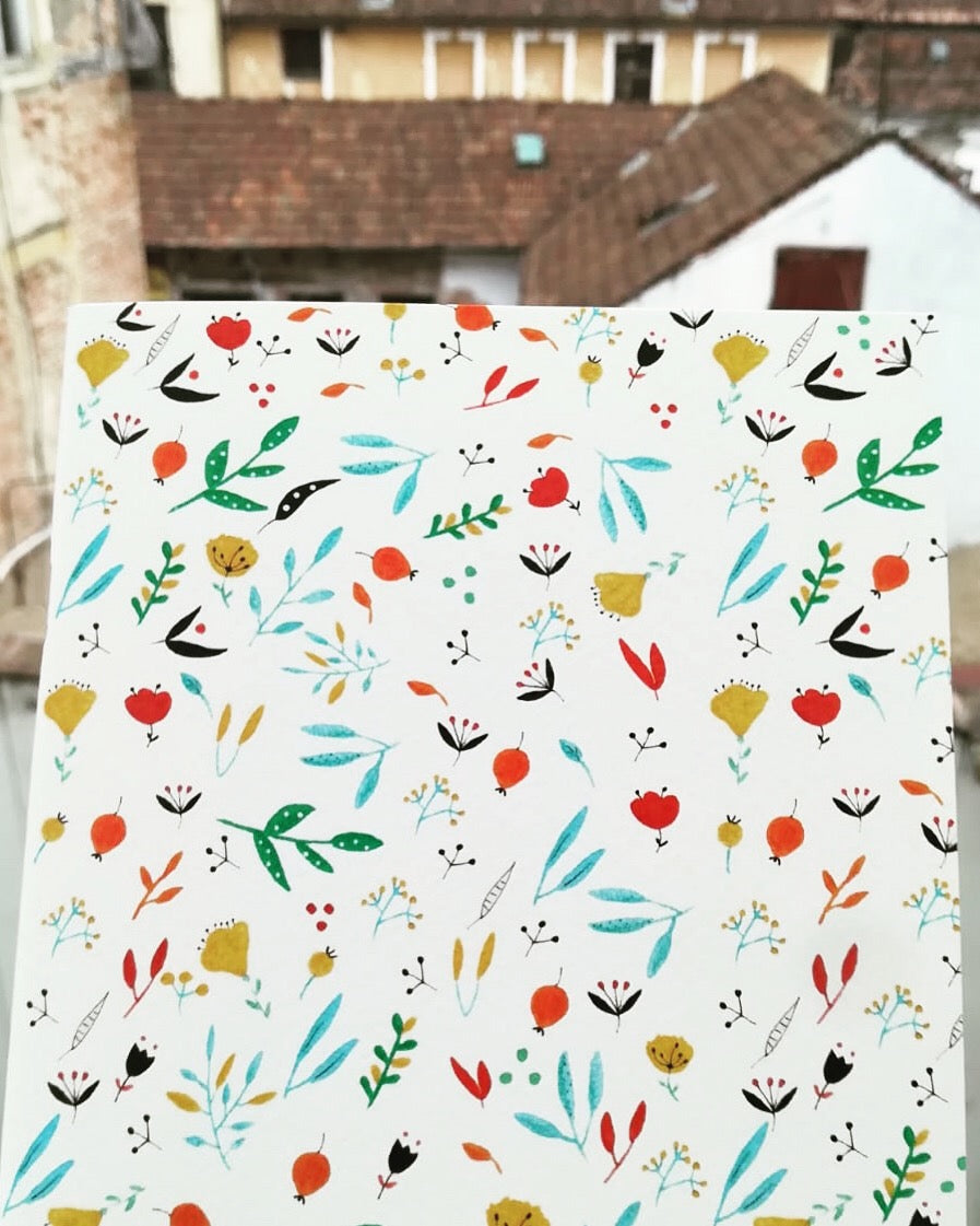 Felicitare Pojumka - Flori Minimaliste