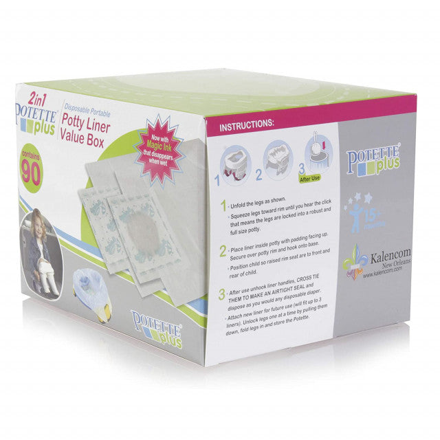 Potette Plus - Pungi biodegradabile pentru olita portabila, 90 buc/set