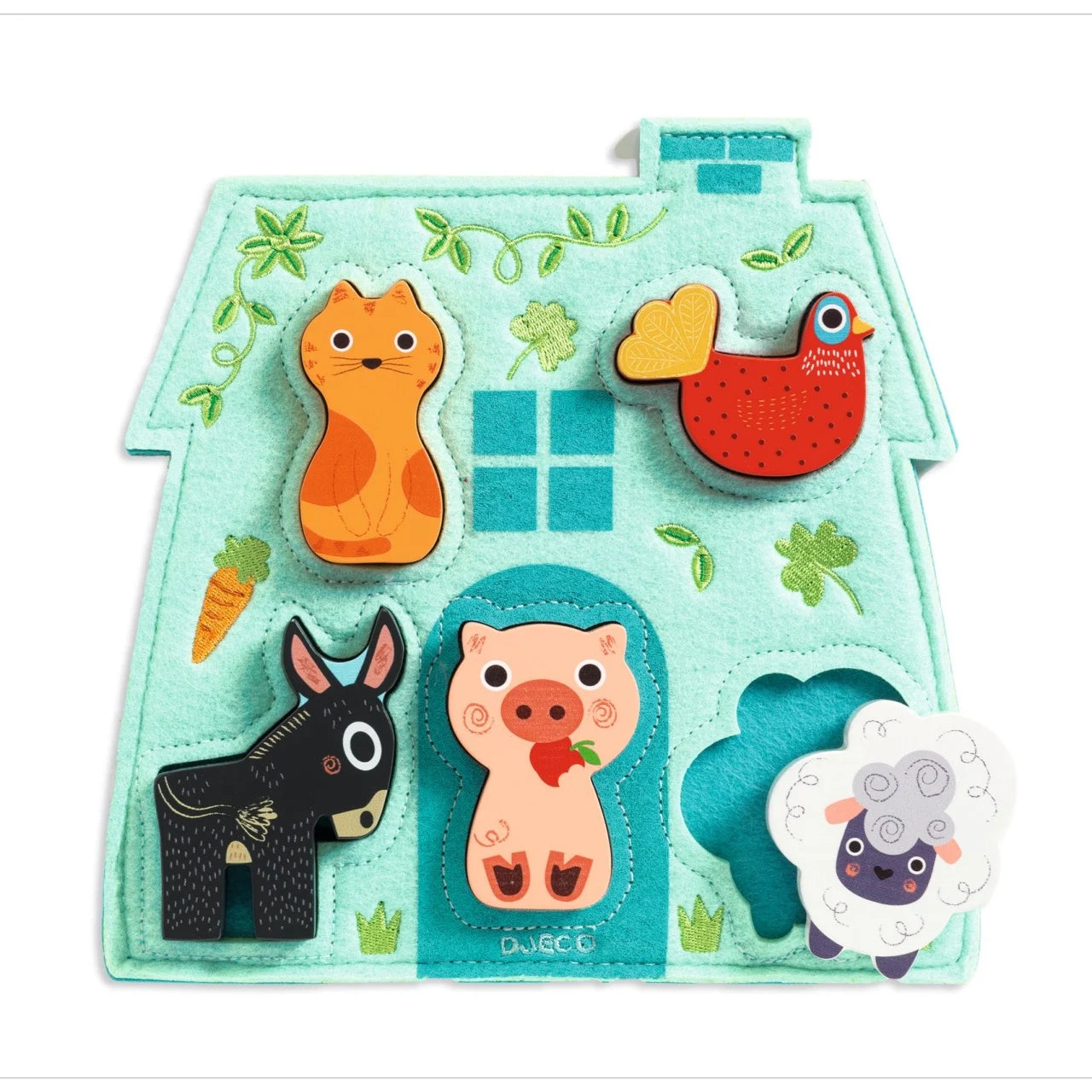 Puzzle Djeco lemn și fetru Mouki
