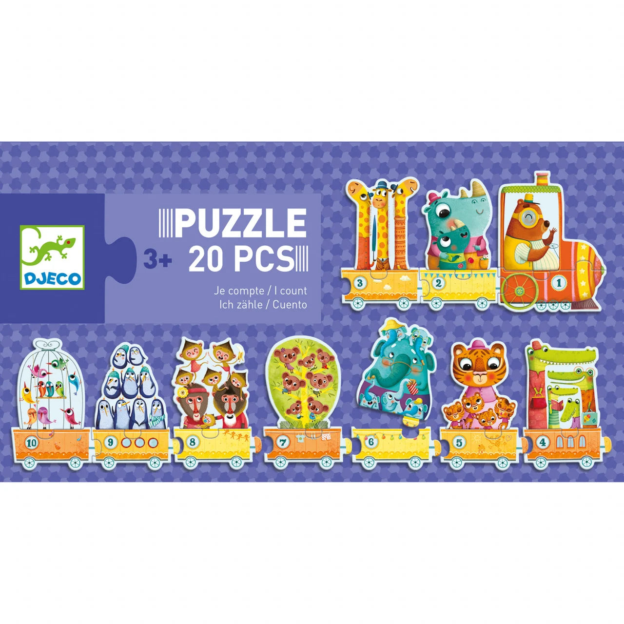 Puzzle Djeco Trenulețul cu animale numărate