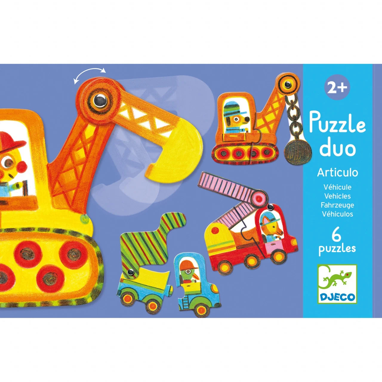 Puzzle duo mobil vehicule Djeco