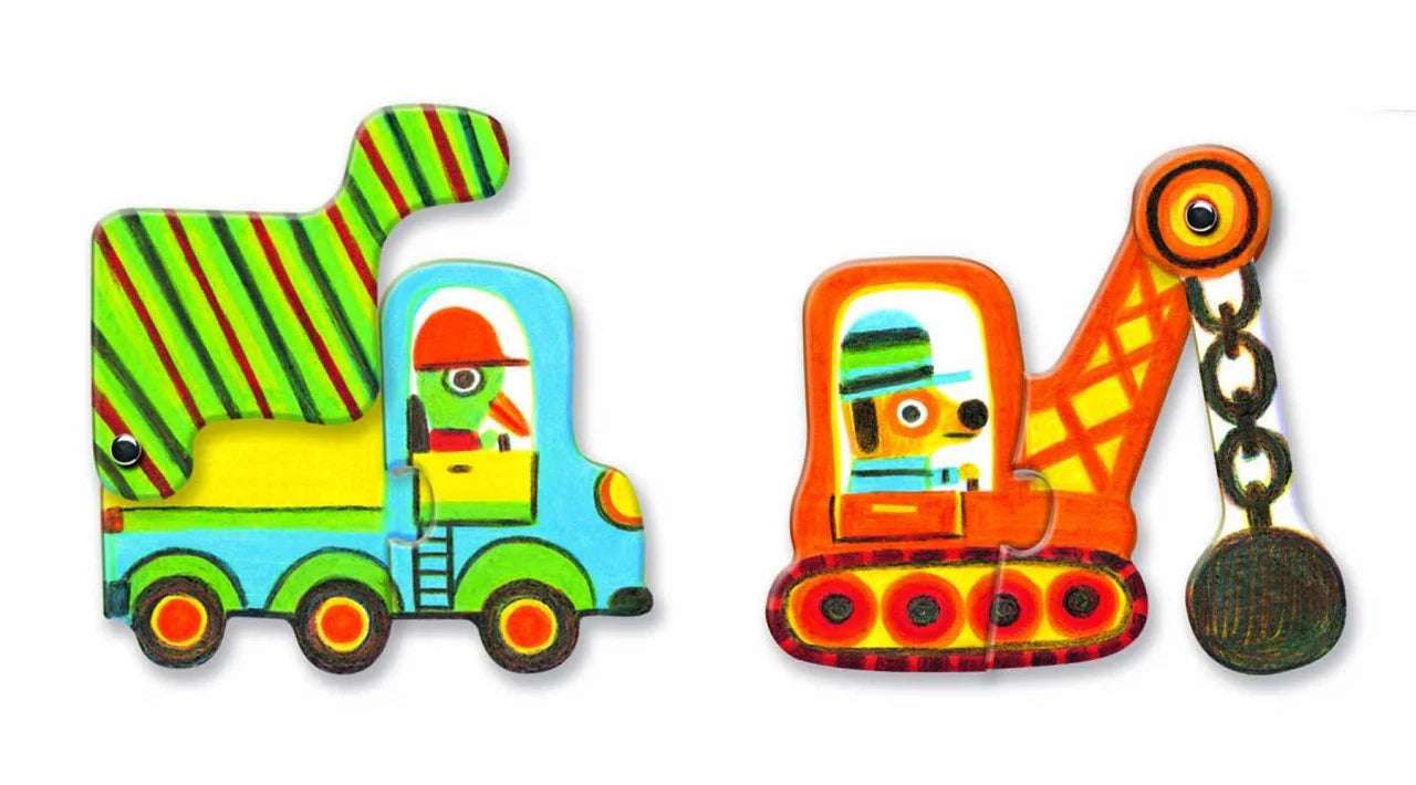 Puzzle duo mobil vehicule, Djeco