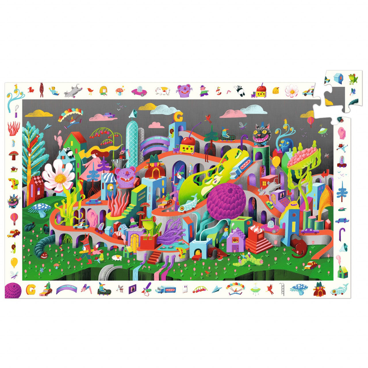 Puzzle observație Nebunia din oraș, Djeco - 200 de piese
