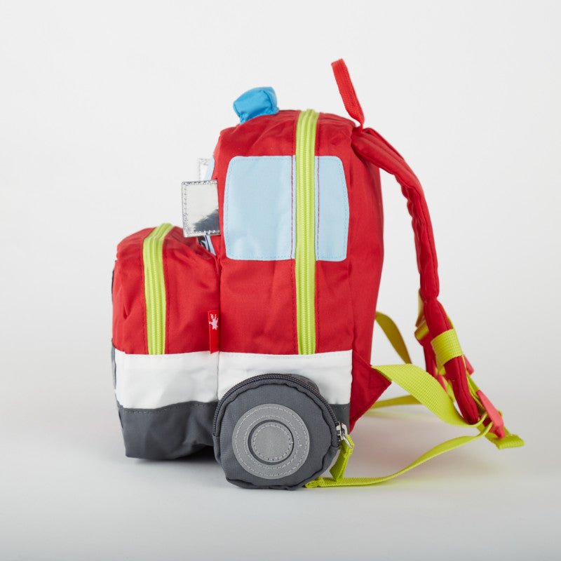 Rucsac pentru copii Mașina de pompieri cu roți și detalii 3D, Sigikid