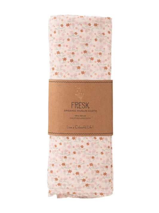 Muselină de înfășat 120x120 cm, model Garden Flowers - Fresk