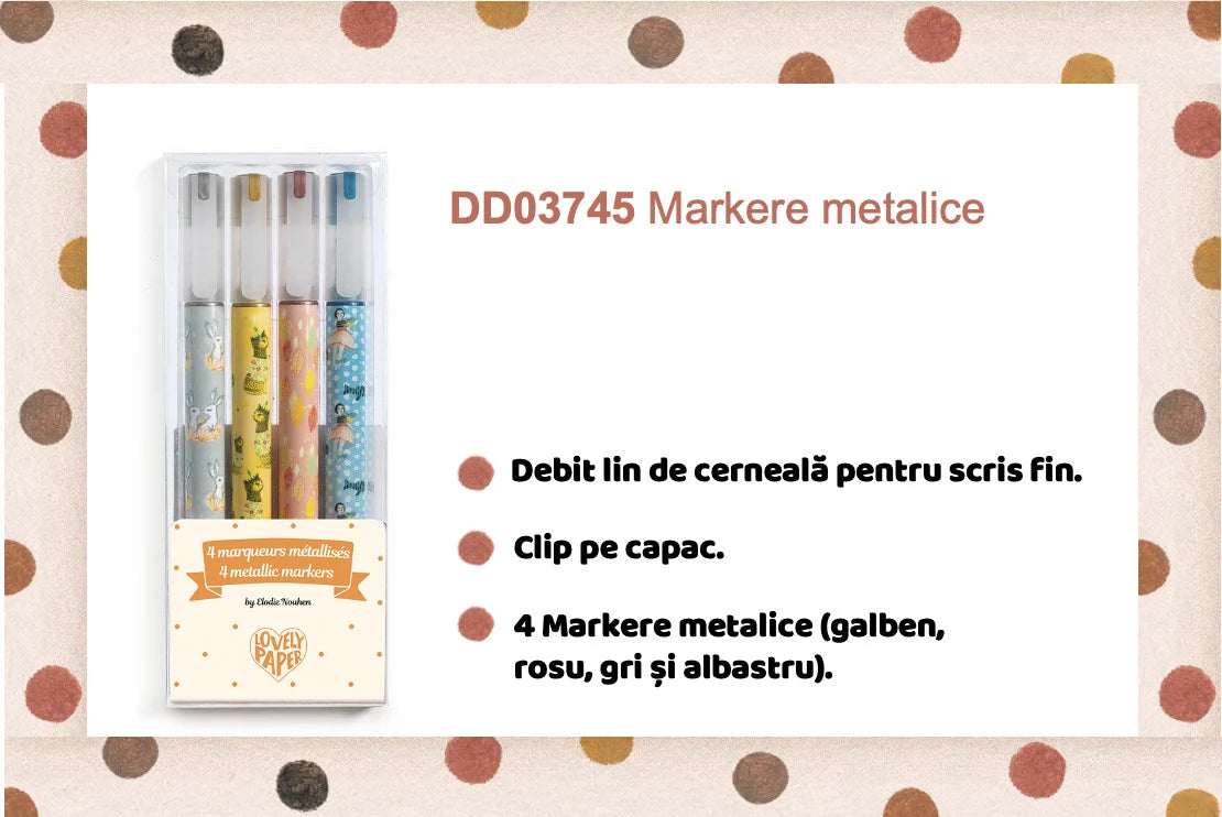 Set 4 markere metalice, Djeco