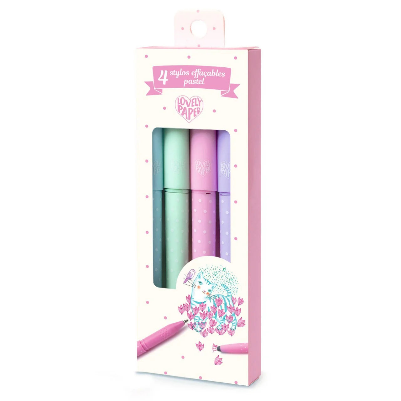 Set 4 pixuri cu radieră culori pastel, Djeco