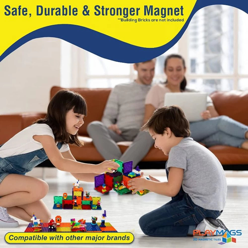Set Playmags 18 piese magnetice de construcție cu forme mici pentru cărămizi de construit gen Lego