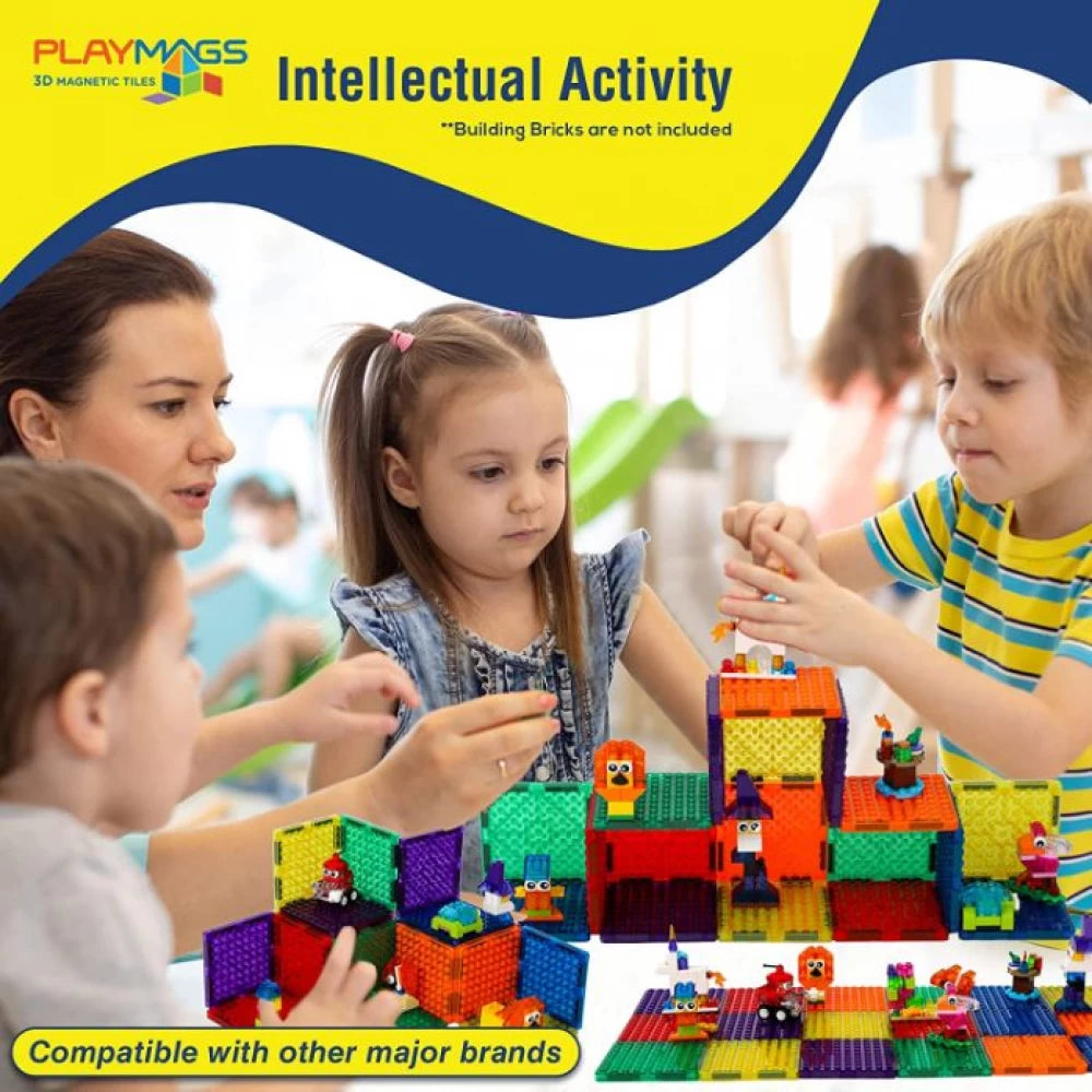 Set Playmags 18 piese magnetice de construcție cu forme mici pentru cărămizi de construit gen Lego