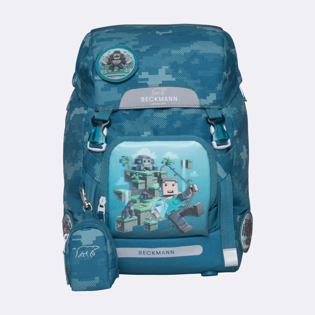 Ghiozdan, rucsac ergonomic cu pernǎ de aer Beckmann, set Active Air FLX 6 piese, Jungle Game