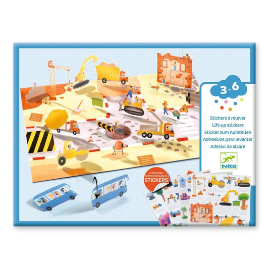 Set creativ de abțibilduri reutilizabile Mașini, Djeco