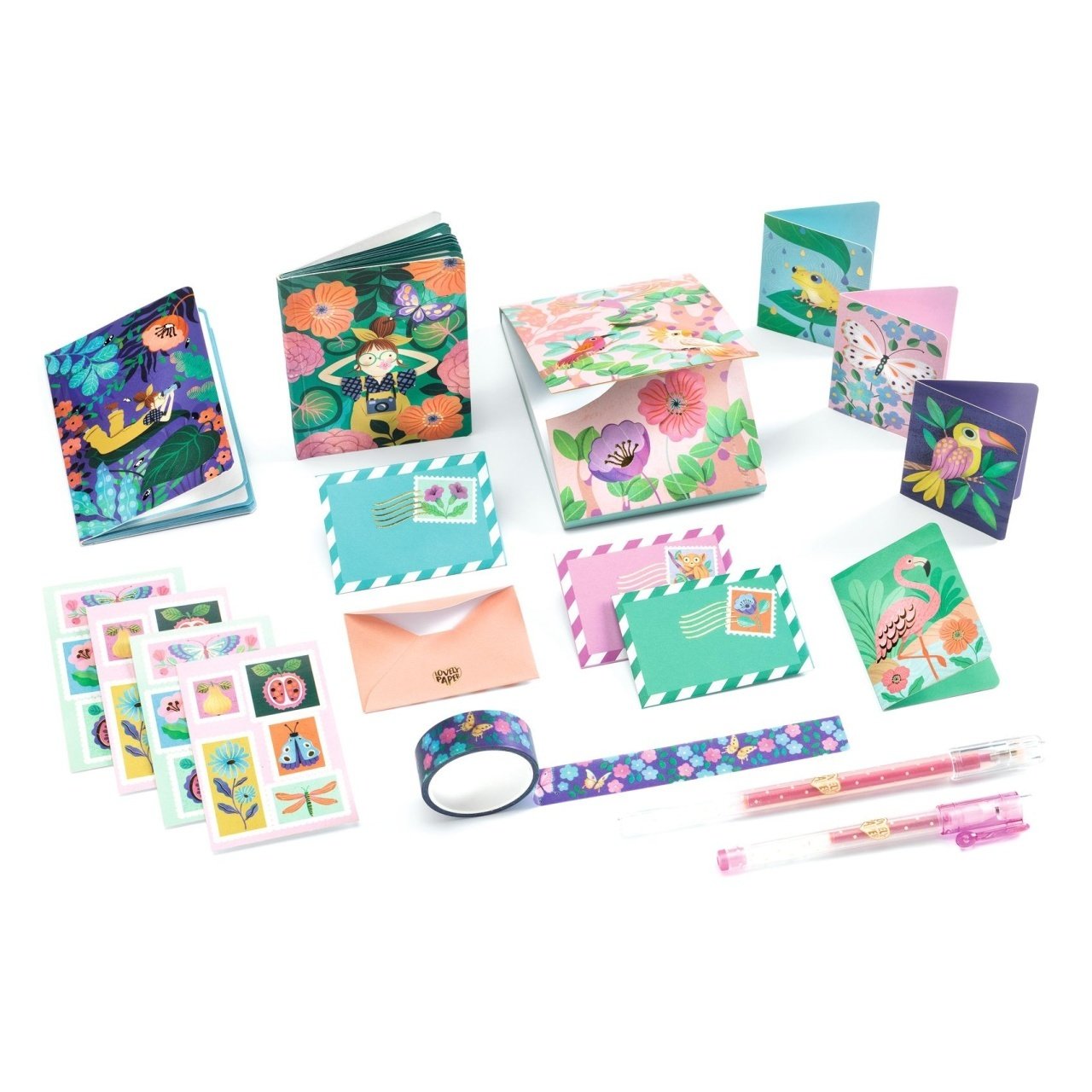 Set de papetărie Marie cu design tropical, Djeco