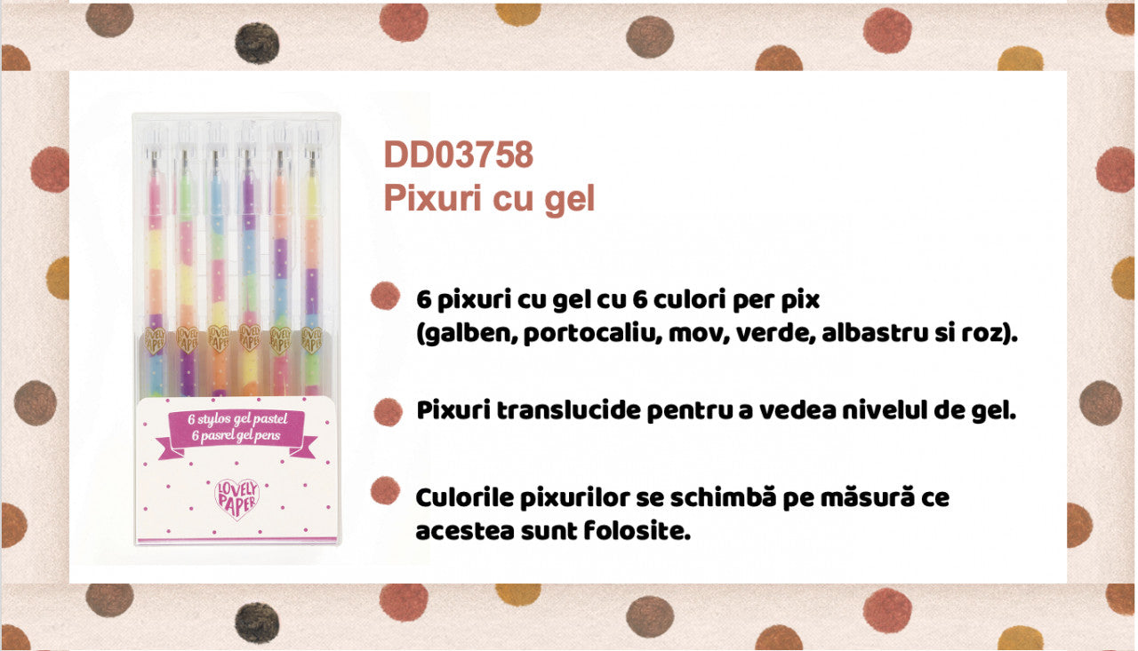 Set fluo roll-gel Djeco, 6 culori combinate