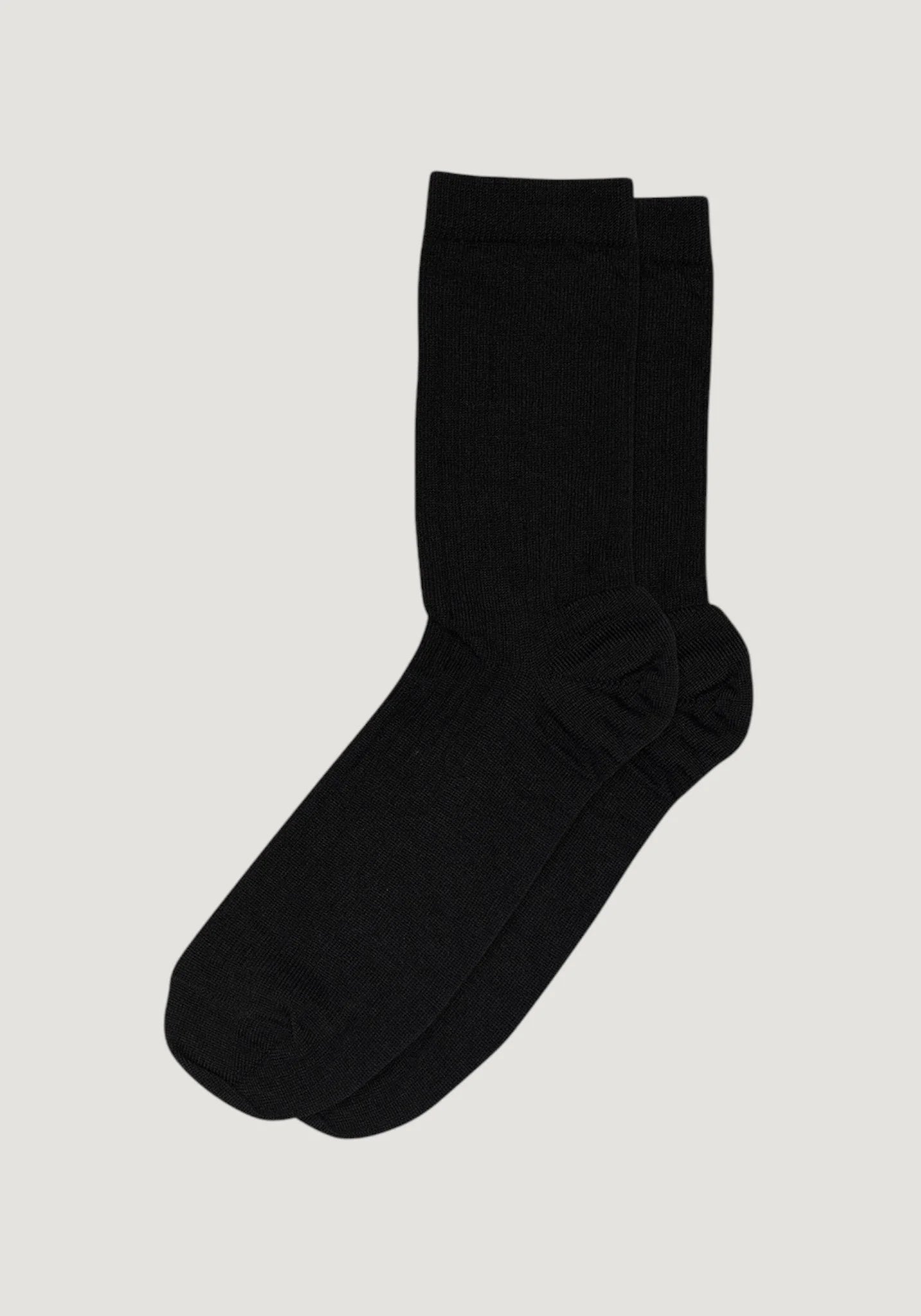 Șosete Rib extrafine bărbați din lână merinos - Black