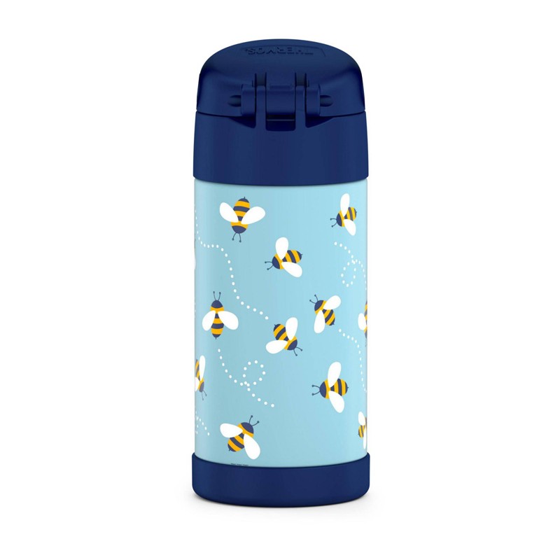 Termos FUNtainer pentru copii cu pai - honey bees, 355 ml