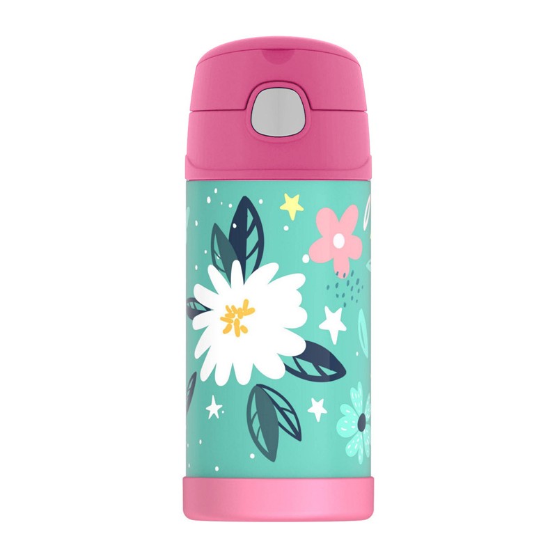 Termos FUNtainer pentru copii cu pai - wild flowers, 355 ml