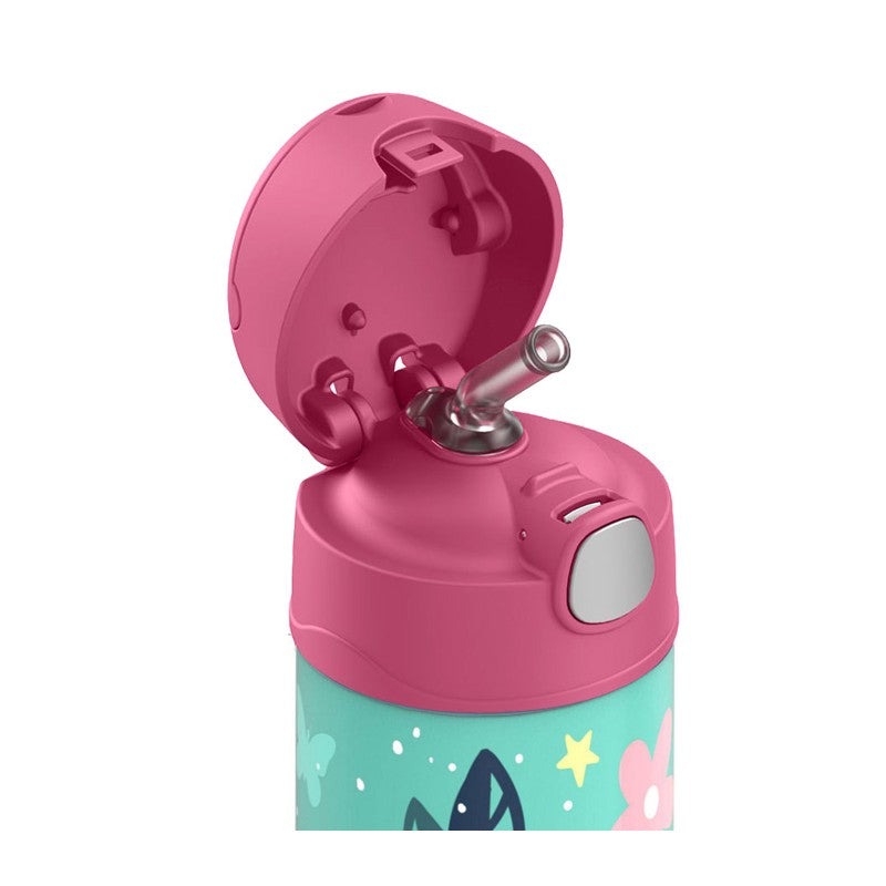 Termos FUNtainer pentru copii cu pai - wild flowers, 355 ml