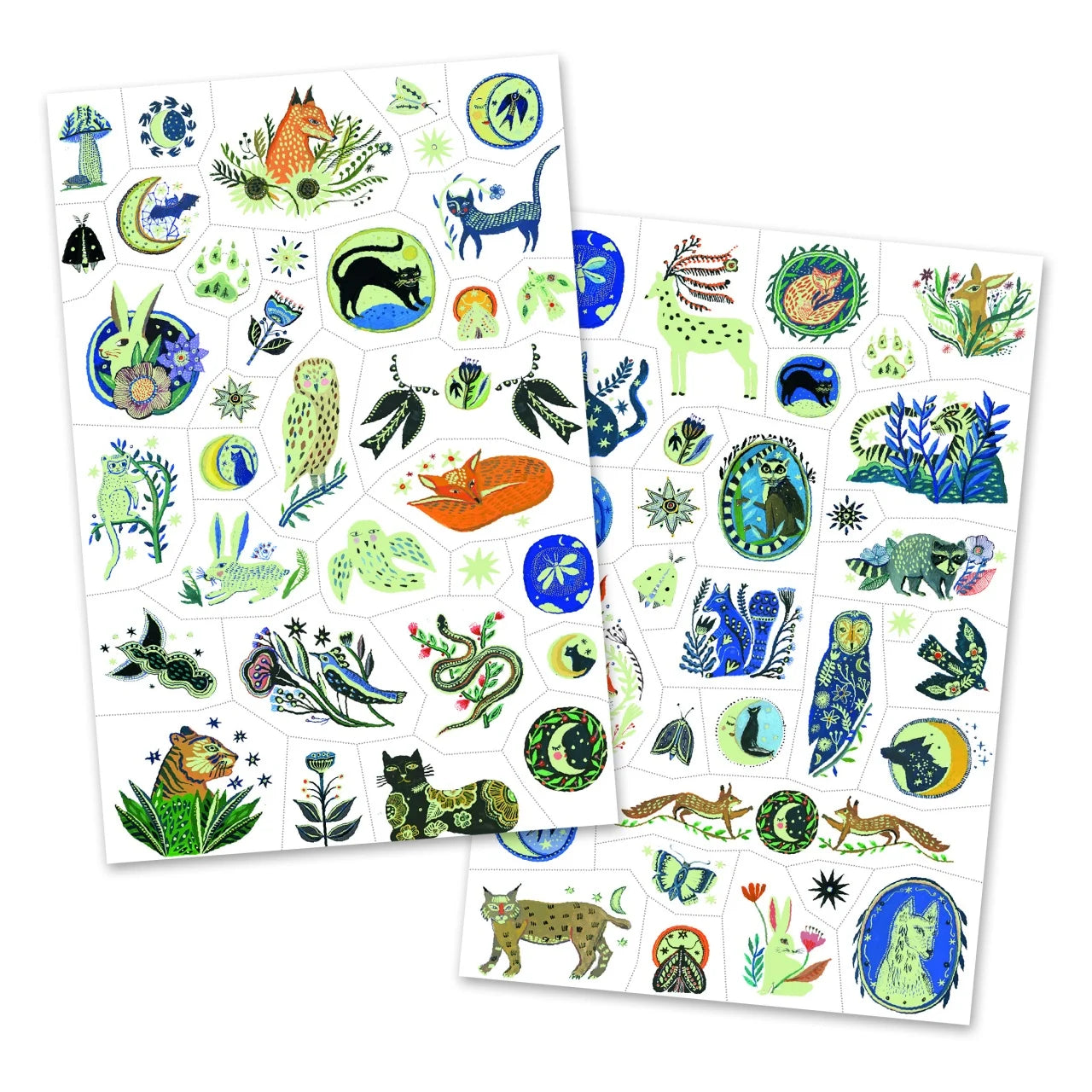 Tatuaje temporare fosforescente Animale nocturne, Djeco