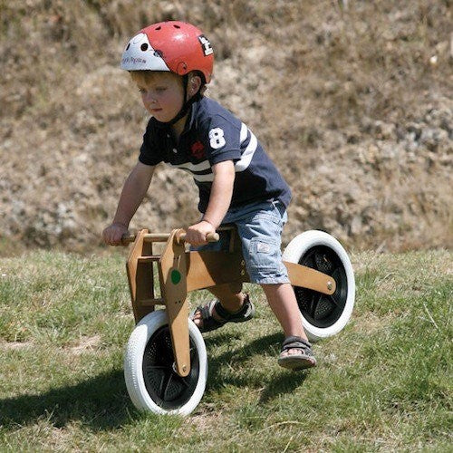 Bicicletă de echilibru Wishbone originală 2-în-1 (bicicletă din lemn fără pedale cu 2 roți)