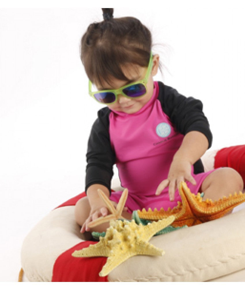 Salopetă Cu Filtru UV Pentru Protecție Solară UPF50+ Charlie Banana Hot Pink - Pentru Bebeluși Și Copii