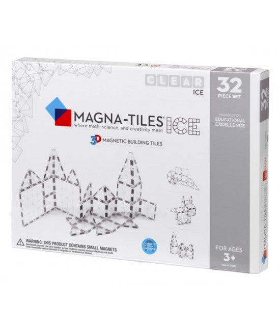 Set Magna-Tiles - 32 Piese Magnetice De Construcție Transparente (ICE)