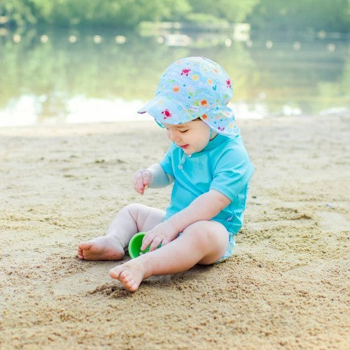 Pălărie iPlay SPF 50+ - Scutec pentru inot si antrenament la olita Ultimate iPlay - Light Aqua Sea Friends