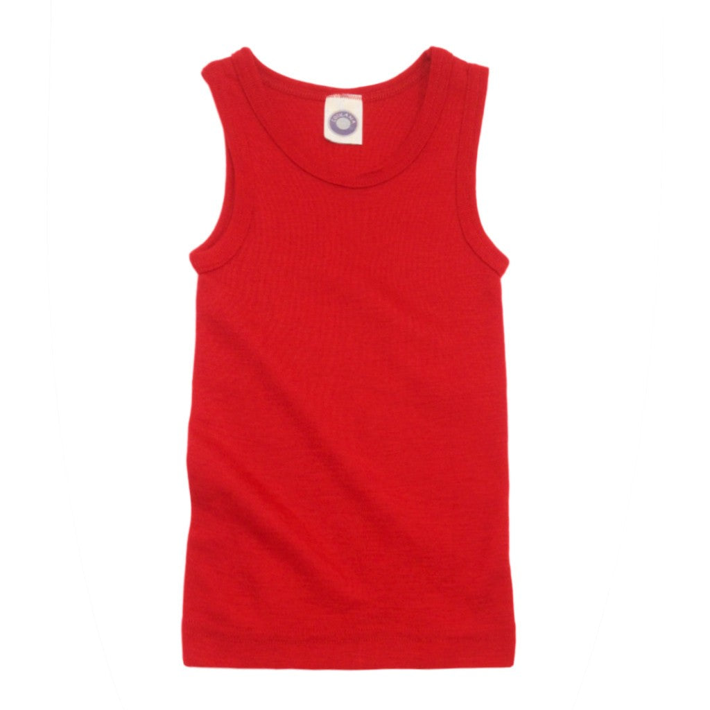 Maiou din lână și mătase roșu, organic - Cosilana