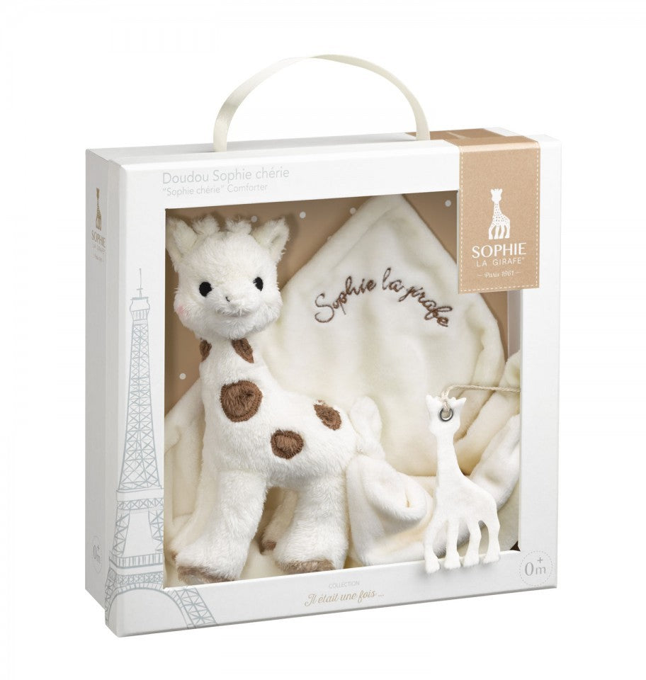 Set cadou Girafa Sophie Cherie și batistuța comforter