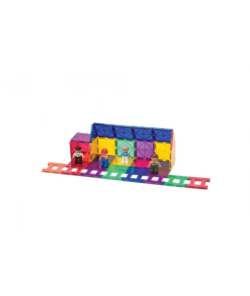 Set Playmags - 50 De Accesorii Pentru Construcții Magnetice + 5 Ferestre
