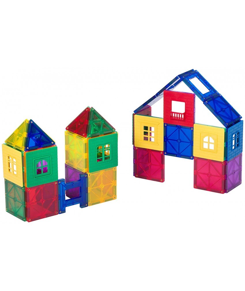 Set Playmags - 50 De Accesorii Pentru Construcții Magnetice + 5 Ferestre