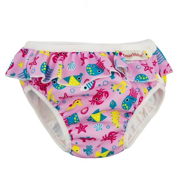 Scutec de înot ImseVimse cu volănașe Pink SeaLife