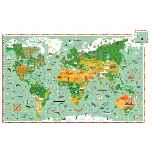 Puzzle observație Djeco În jurul lumii - 200 de piese