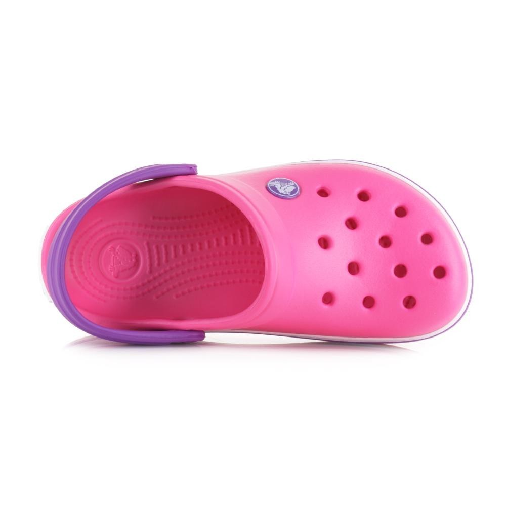 Slapi Crocs (Kids' Crocband™ Clog) - Neon Magenta / Neon Purple