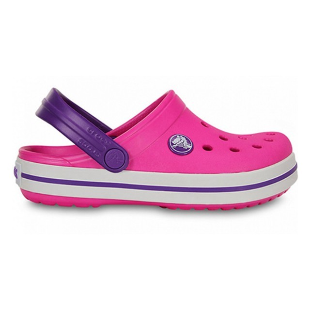 Slapi Crocs (Kids' Crocband™ Clog) - Neon Magenta / Neon Purple