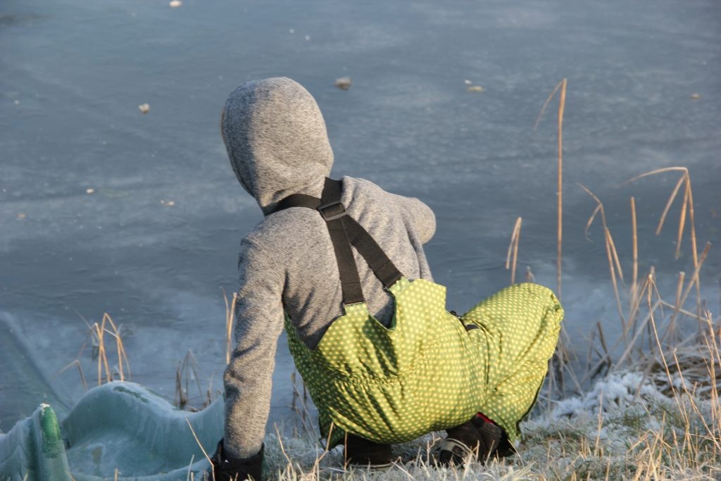 Pantaloni de iarnă cu bretele funky green - DucKsday