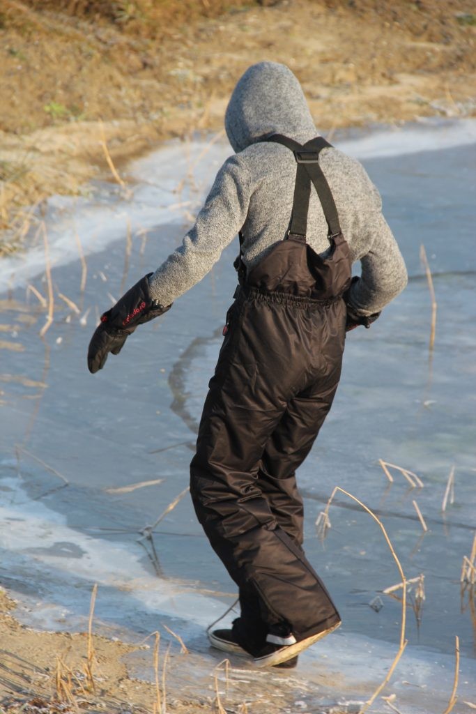 Pantaloni de iarna cu bretele black - Ducksday