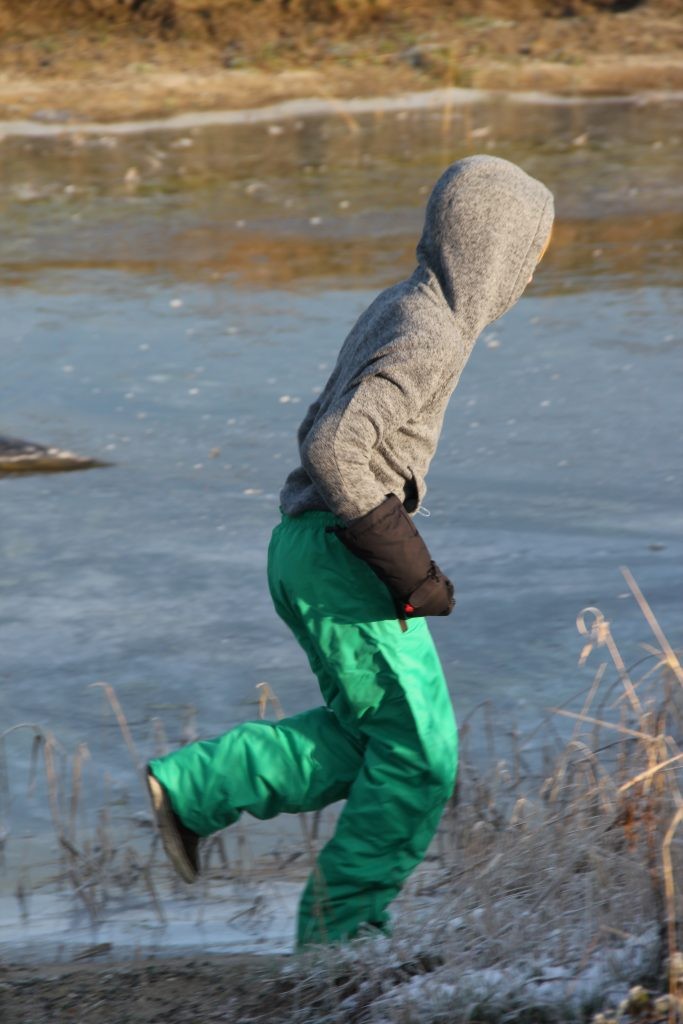 Pantaloni de iarnă cu bretele green - DucKsday